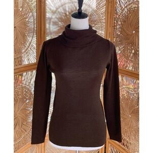 Vintage The Villager Brown Long Sleeve Shirt Acrylic Wool Blend